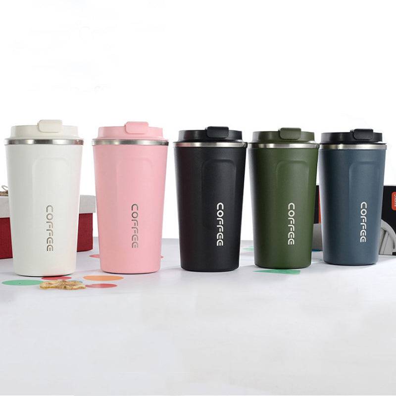 Portable Vacuum Stainless Steel Insulated Travel Mug Coffee Mugs Water Bottle Coffee Cup Pink 510ml