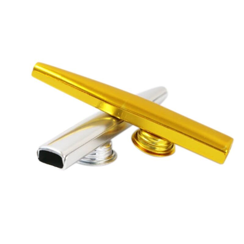 1pc Silver Gold Metal Kazoo Mouth Flute Harmonica with 6 Kazoo